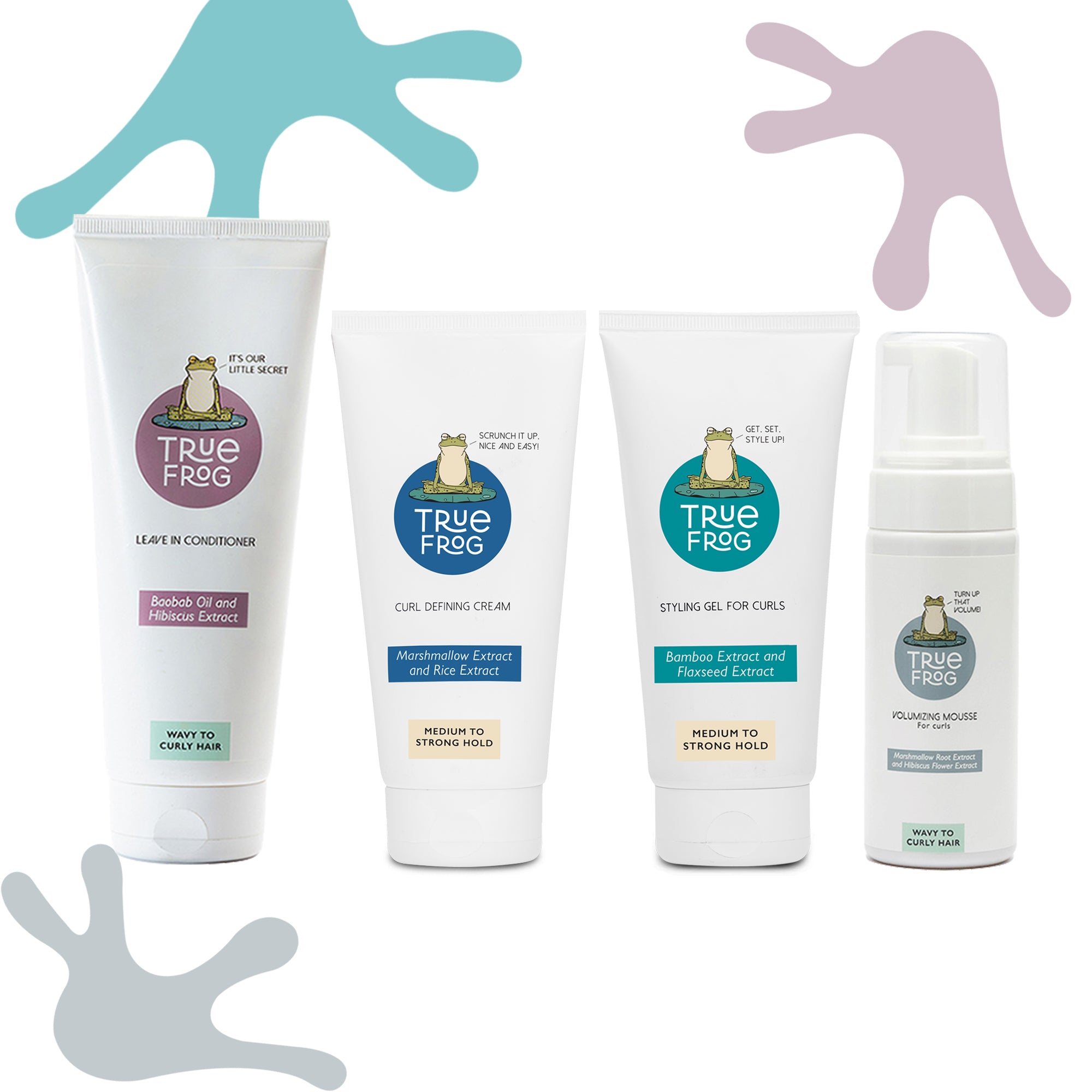 Leave in Conditioner(200g), Curl Defining Cream (150ml) ,Styling Gel for Curls(150ml), Volumizing Mousse(150ml)